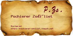 Pschierer Zsüliet névjegykártya